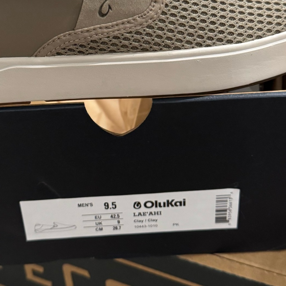 OluKai Men's Taupe Mesh Slip-On Sneakers